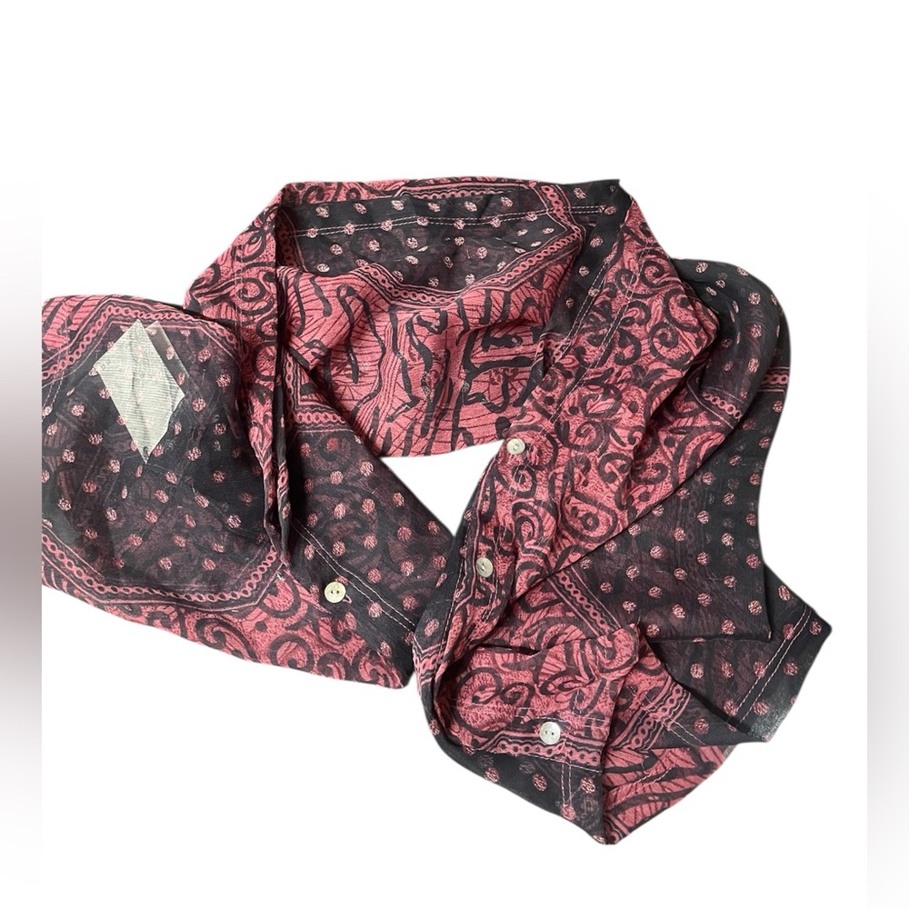 Village Artisan Collection CHAY-WAY Scarf Hand Made in INDIA Burgundy Paisley